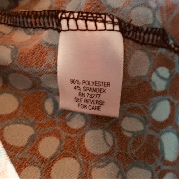 Apt. 9 Light Teal and Brown Circles Top PL - Picture 4 of 6